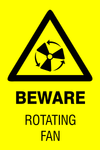 Beware : Rotating Fan safety sign (HW172)