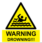 Warning Drowning safety sign (HW71)