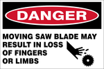 Danger : Moving saw blade safety sign (M204 A)