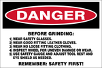 Danger : Before Grinding safety sign (M204 B)