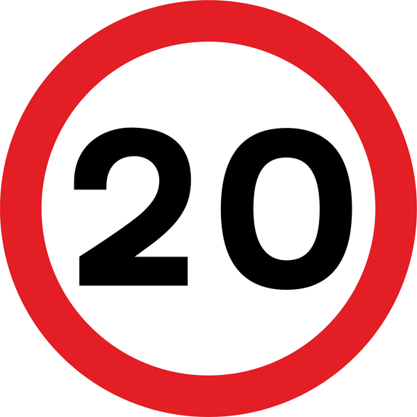 20km Speed Limit road sign (R201) 20 | Safety Sign Online