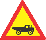 Construction Vehicle Crossing from the left road sign (TW344)