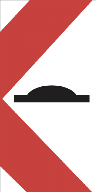 Danger Plate with speed hump Left road sign (W417)