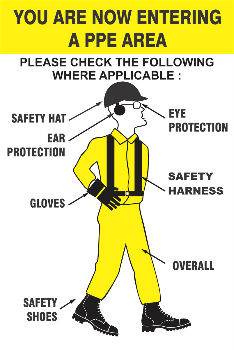 You are now entering a PPE area safety sign (PPE010) | Safety Sign Online