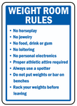 Weight room rules safety sign (GYM01)